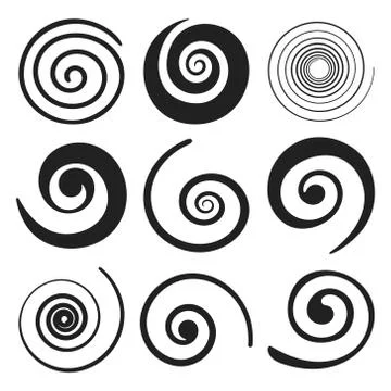 Spiral swirl elements Stock Illustration