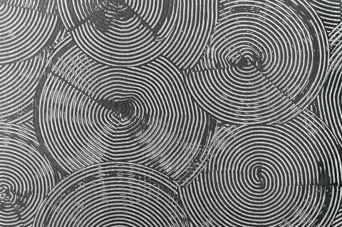 Spiral texture on gray plaster, unique handmade pattern Stock Photos