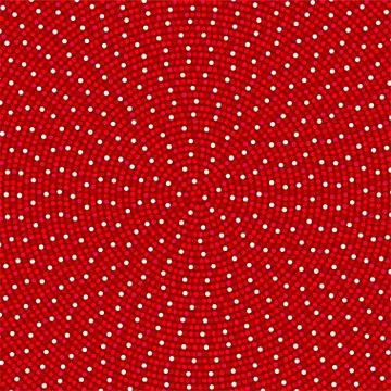 Spiral texture of red dots and white pattern. Stock Illustration