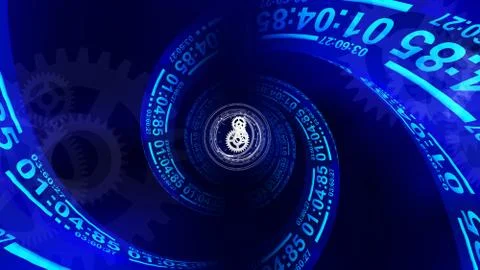 Spiral time clock Illustrazione stock