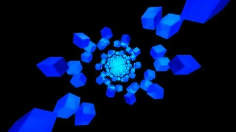 Spiral tunnel cube Stock Footage 97168850