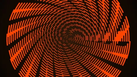 Spiral tunnel motion background featuring rotating orange graphic lines Stock-Footage 345617673