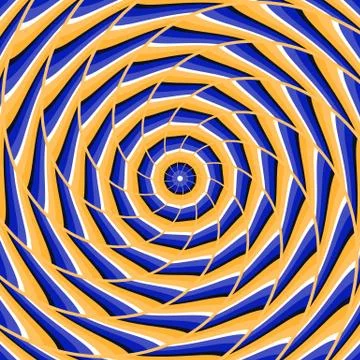 Spiral twisting to center. Abstract vector optical illusion background. Stock Illustration