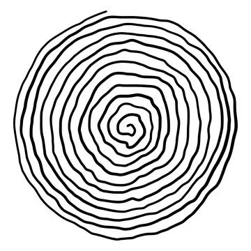 Spiral uneven continuous line vector Stock Illustration