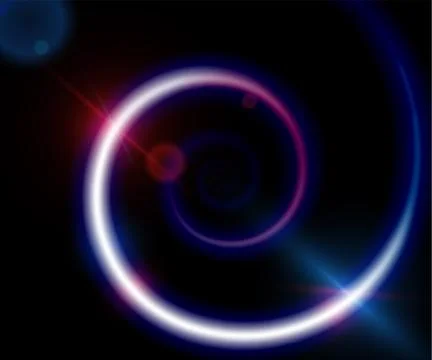 Spiral vector background with light color energy line on dark black background Stock Illustration