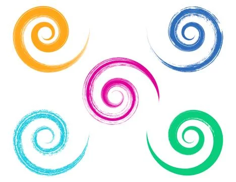 Spiral vector brush strokes collection Stock-Illustration