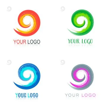 Spiral vector logo design collection イラスト素材