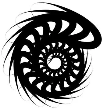 Spiral volute, snail shape, element. Rotating, twirling abstract monochrome i Illustrazione stock