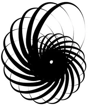 Spiral volute, snail shape, element. Rotating, twirling abstract monochrome i Stock Illustration