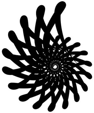 Spiral volute, snail shape, element. Rotating, twirling abstract monochrome i Illustrazione stock