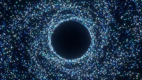 A spiral vortex of blue luminous particles Stock Footage 256995761