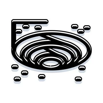 Spiral vortex draining water into abyss concept Stockillustratie