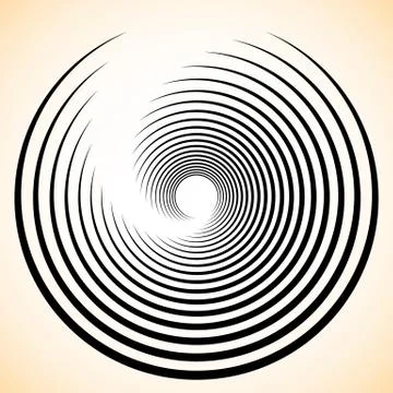 Spiral / Vortex element. Concentric, radiating lines abstract graphic Stockillustratie