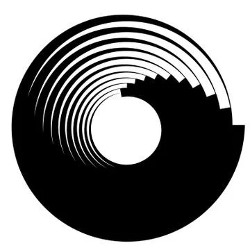 Spiral, vortex elements. Swirl, twirl shape on white Illustrazione stock