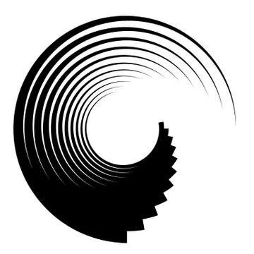 Spiral, vortex elements. Swirl, twirl shape on white 스톡 일러스트