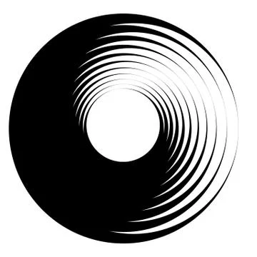 Spiral, vortex elements. Swirl, twirl shape on white 스톡 일러스트