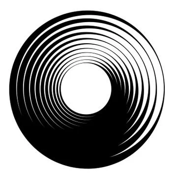 Spiral, vortex elements. Swirl, twirl shape on white Stock Illustration