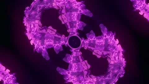 Spiral Vortex Energy Shockwave S-Shaped Purple Neon Space Distortion Video stock 333246467