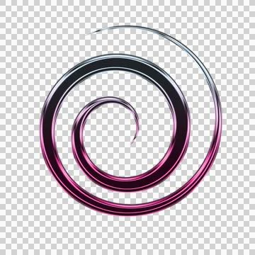 Spiral vortex pattern with gradient colors from black to magenta and white Stock Illustration