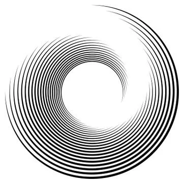 Spiral, vortex shape, element. Inward spiral isolated on white Stock Illustration
