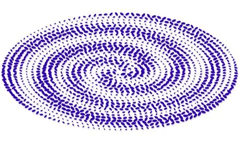 Spiral waves from blue ellipses. Concentric circles Stock Illustration
