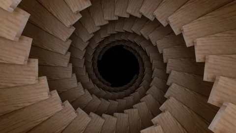 Spiral wooden structure Stock Footage 343647722