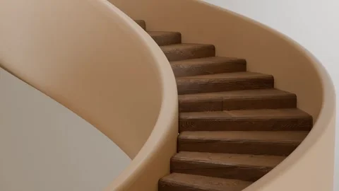Spiral wooden structure Stock Footage 343719247