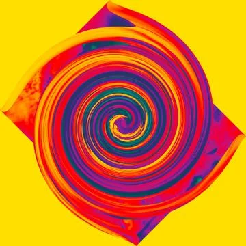 Spiral on yellow background Stock Illustration