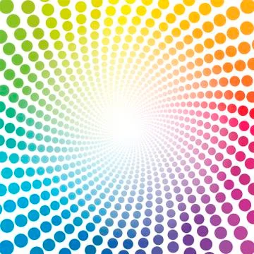 Spirale Pattern Rainbow Colored Tube Dots Infinity Stock Illustration
