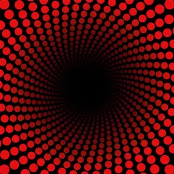 Spirale Pattern Red Dots Black Center Stock Illustration