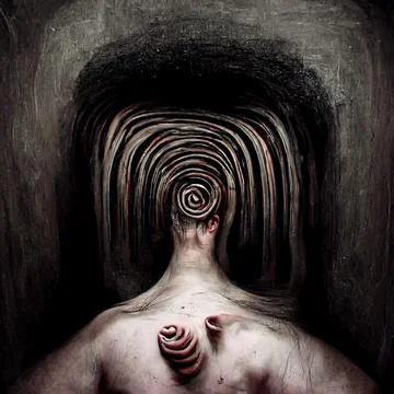 SPIRALED INTO THE ABYSS v01 Illustrazione stock