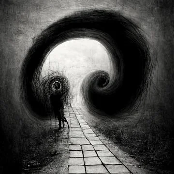 SPIRALED INTO THE ABYSS v02 Stock Illustration