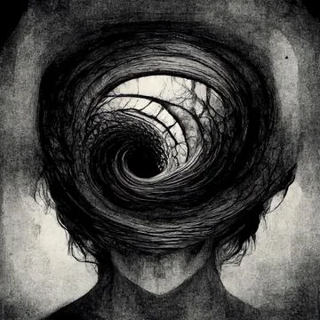 SPIRALED INTO THE ABYSS v03 Illustrazione stock