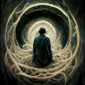 SPIRALED INTO THE ABYSS v05 Stock Illustration