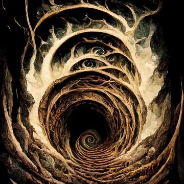 SPIRALED INTO THE ABYSS v06 Stock Illustration