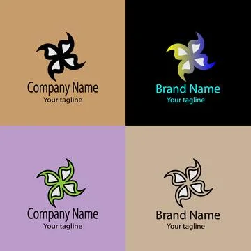 The Spiraled Bloom: Dynamic Symmetry logo design Illustrazione stock