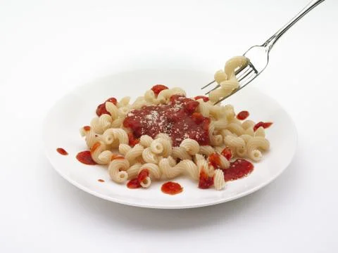 Spirali with sauce Stock Photos