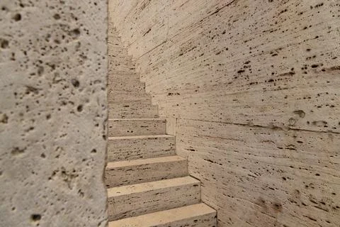 Spiraling Ascend: A Glimpse of Time-Worn Stairs in Yerevan, Armenia Stock Photos