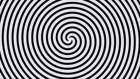 Spiraling black and white pattern with concentric circles Stock Footage 337967691