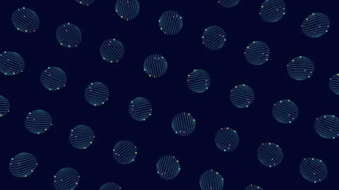 Spiraling circle pattern intricate design with interconnected shapes Stock Footage 255981488