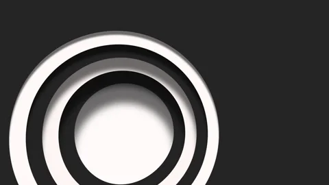 Spiraling circles black and white pattern on a dark background Vídeos de archivo 251965736