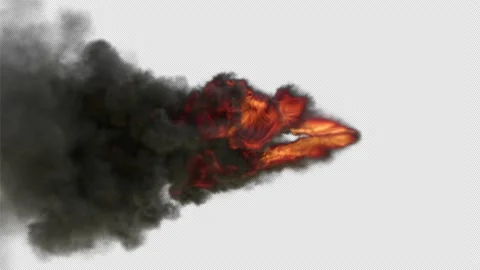 Spiraling Fireballs On Alpha Stock Footage 168589077