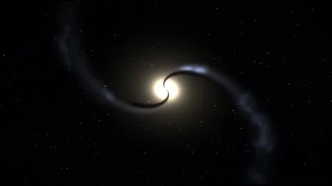 Spiraling Galaxy Formation with Bright Central Star in Space 스톡 동영상 347965797