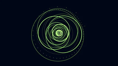 Spiraling green lines create dynamic swirling effect on black background Stock-Footage 282349602