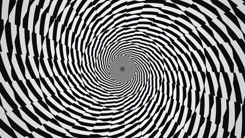 Spiraling pattern with black and white stripes creating Stock Footage 339460261