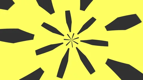 Spiraling pattern of black and yellow triangles Stock Footage 285694287