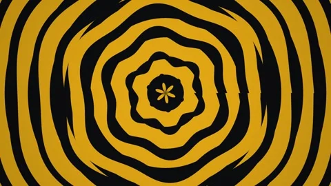Spiraling patterns in yellow and black create visual depth Stock Footage 339448349