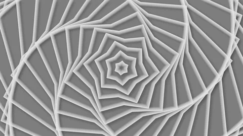 Spiraling pentagonal paper-cut pattern background animation Stock Footage 329199962