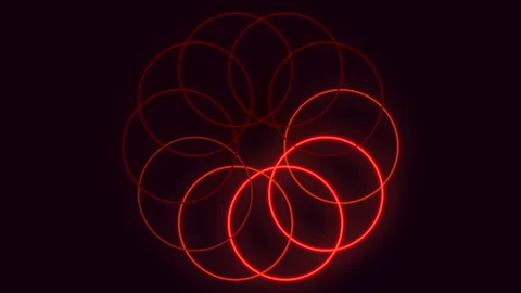 Spiraling red circular pattern illuminated in bright glowing light Stock-Footage 317333222