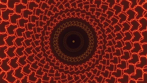Spiraling red hearts in mesmerizing circular motion Stock Footage 270412563